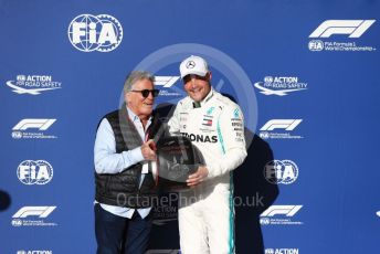 World © Octane Photographic Ltd. Formula 1 – United States GP - Qualifying. Mercedes AMG Petronas Motorsport AMG F1 W10 EQ Power+ - Valtteri Bottas with Mario Andretti. Circuit of the Americas (COTA), Austin, Texas, USA. Saturday 2nd November 2019.