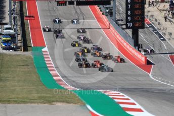 World © Octane Photographic Ltd. Formula 1 – United States GP - Race. Mercedes AMG Petronas Motorsport AMG F1 W10 EQ Power+ - Valtteri Bottas heads the pack ahead of the start. Circuit of the Americas (COTA), Austin, Texas, USA. Sunday 3rd November 2019.