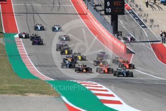 World © Octane Photographic Ltd. Formula 1 – United States GP - Race. Mercedes AMG Petronas Motorsport AMG F1 W10 EQ Power+ - Valtteri Bottas heads the pack ahead of the start. Circuit of the Americas (COTA), Austin, Texas, USA. Sunday 3rd November 2019.