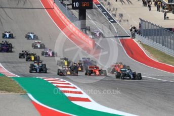 World © Octane Photographic Ltd. Formula 1 – United States GP - Race. Mercedes AMG Petronas Motorsport AMG F1 W10 EQ Power+ - Valtteri Bottas heads the pack ahead of the start. Circuit of the Americas (COTA), Austin, Texas, USA. Sunday 3rd November 2019.