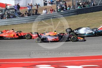 World © Octane Photographic Ltd. Formula 1 – United States GP - Race. Aston Martin Red Bull Racing RB15 – Max Verstappen ahead of Scuderia Ferrari SF90 – Sebastian Vettel. Circuit of the Americas (COTA), Austin, Texas, USA. Sunday 3rd November 2019.
