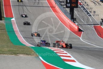 World © Octane Photographic Ltd. Formula 1 – United States GP - Race. Scuderia Ferrari SF90 – Sebastian Vettel and Scuderia Toro Rosso STR14 – Pierre Gasly. Circuit of the Americas (COTA), Austin, Texas, USA. Sunday 3rd November 2019.