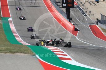 World © Octane Photographic Ltd. Formula 1 – United States GP - Race. Haas F1 Team VF19 – Kevin Magnussen and Alfa Romeo Racing C38 – Kimi Raikkonen. Circuit of the Americas (COTA), Austin, Texas, USA. Sunday 3rd November 2019.