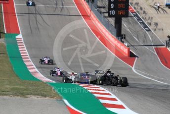 World © Octane Photographic Ltd. Formula 1 – United States GP - Race. Haas F1 Team VF19 – Romain Grosjean and Scuderia Toro Rosso STR14 – Daniil Kvyat. Circuit of the Americas (COTA), Austin, Texas, USA. Sunday 3rd November 2019.