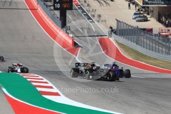 World © Octane Photographic Ltd. Formula 1 – United States GP - Race. Haas F1 Team VF19 – Romain Grosjean and Scuderia Toro Rosso STR14 – Daniil Kvyat. Circuit of the Americas (COTA), Austin, Texas, USA. Sunday 3rd November 2019.