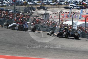 World © Octane Photographic Ltd. Formula 1 – United States GP - Race. Haas F1 Team VF19 – Kevin Magnussen and Alfa Romeo Racing C38 – Kimi Raikkonen. Circuit of the Americas (COTA), Austin, Texas, USA. Sunday 3rd November 2019.