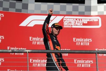 World © Octane Photographic Ltd. Formula 1 – United States GP - Podium. Aston Martin Red Bull Racing RB15 – Max Verstappen. Circuit of the Americas (COTA), Austin, Texas, USA. Sunday 3rd November 2019.