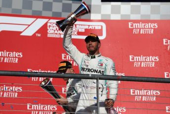 World © Octane Photographic Ltd. Formula 1 – United States GP - Podium. Mercedes AMG Petronas Motorsport AMG F1 W10 EQ Power+ - Valtteri Bottas and Lewis Hamilton. Circuit of the Americas (COTA), Austin, Texas, USA. Sunday 3rd November 2019.