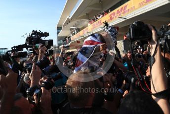 World © Octane Photographic Ltd. Formula 1 – United States GP – 6th Drivers’ World Championship celebration. Mercedes AMG Petronas Motorsport AMG F1 W10 EQ Power+ - Lewis Hamilton. Circuit of the Americas (COTA), Austin, Texas, USA. Sunday 3rd November 2019.