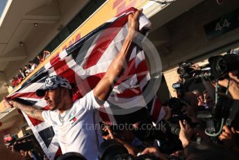 World © Octane Photographic Ltd. Formula 1 – United States GP – 6th Drivers’ World Championship celebration. Mercedes AMG Petronas Motorsport AMG F1 W10 EQ Power+ - Lewis Hamilton. Circuit of the Americas (COTA), Austin, Texas, USA. Sunday 3rd November 2019.