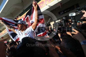 World © Octane Photographic Ltd. Formula 1 – United States GP – 6th Drivers’ World Championship celebration. Mercedes AMG Petronas Motorsport AMG F1 W10 EQ Power+ - Lewis Hamilton. Circuit of the Americas (COTA), Austin, Texas, USA. Sunday 3rd November 2019.