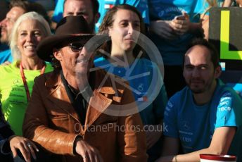 World © Octane Photographic Ltd. Formula 1 – United States GP – 6th Drivers’ World Championship celebration. Matthew McConaughey. Circuit of the Americas (COTA), Austin, Texas, USA. Sunday 3rd November 2019.