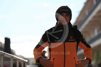 World © Octane Photographic Ltd. Formula 1 – United States GP - Paddock. McLaren MCL34 – Lando Norris. Circuit of the Americas (COTA), Austin, Texas, USA. Sunday 3rd November 2019.