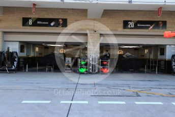 World © Octane Photographic Ltd. Formula 1 – United States GP - Pit Lane. Haas F1 Team VF19 – Kevin Magnussen and – Romain Grosjean. Circuit of the Americas (COTA), Austin, Texas, USA. Thursday 31st October 2019.