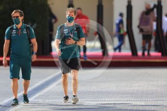 World © Octane Photographic Ltd. Formula 1 – Etihad F1 Grand Prix Abu Dhabi. Aston Martin Cognizant F1 Team AMR21 – Sebastian Vettel. Yas Marina Circuit, Abu Dhabi. Thursday 9th December 2021 Paddock.