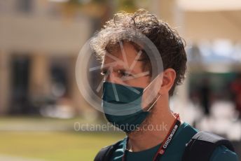 World © Octane Photographic Ltd. Formula 1 – Etihad F1 Grand Prix Abu Dhabi. Aston Martin Cognizant F1 Team AMR21 – Sebastian Vettel. Yas Marina Circuit, Abu Dhabi. Thursday 9th December 2021 Paddock.