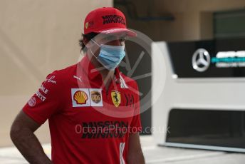 World © Octane Photographic Ltd. Formula 1 – Etihad F1 Grand Prix Abu Dhabi. Scuderia Ferrari Mission Winnow SF21 – Carlos Sainz. Yas Marina Circuit, Abu Dhabi. Thursday 9th December 2021 Paddock.