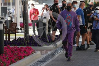 World © Octane Photographic Ltd. Formula 1 – Etihad F1 Grand Prix Abu Dhabi. Mercedes AMG Petronas F1 Team F1 W12 - Lewis Hamilton. Yas Marina Circuit, Abu Dhabi. Thursday 9th December 2021 Paddock.