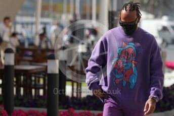 World © Octane Photographic Ltd. Formula 1 – Etihad F1 Grand Prix Abu Dhabi. Mercedes AMG Petronas F1 Team F1 W12 - Lewis Hamilton. Yas Marina Circuit, Abu Dhabi. Thursday 9th December 2021 Paddock.