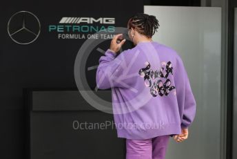 World © Octane Photographic Ltd. Formula 1 – Etihad F1 Grand Prix Abu Dhabi. Mercedes AMG Petronas F1 Team F1 W12 - Lewis Hamilton. Yas Marina Circuit, Abu Dhabi. Thursday 9th December 2021 Paddock.