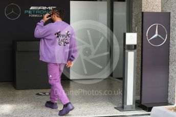 World © Octane Photographic Ltd. Formula 1 – Etihad F1 Grand Prix Abu Dhabi. Mercedes AMG Petronas F1 Team F1 W12 - Lewis Hamilton. Yas Marina Circuit, Abu Dhabi. Thursday 9th December 2021 Paddock.