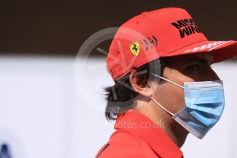 World © Octane Photographic Ltd. Formula 1 – Etihad F1 Grand Prix Abu Dhabi. Scuderia Ferrari Mission Winnow SF21 – Carlos Sainz. Yas Marina Circuit, Abu Dhabi. Thursday 9th December 2021 Paddock.