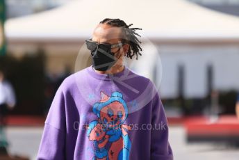 World © Octane Photographic Ltd. Formula 1 – Etihad F1 Grand Prix Abu Dhabi. Mercedes AMG Petronas F1 Team F1 W12 - Lewis Hamilton. Yas Marina Circuit, Abu Dhabi. Thursday 9th December 2021 Paddock.