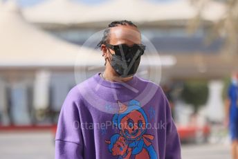 World © Octane Photographic Ltd. Formula 1 – Etihad F1 Grand Prix Abu Dhabi. Mercedes AMG Petronas F1 Team F1 W12 - Lewis Hamilton. Yas Marina Circuit, Abu Dhabi. Thursday 9th December 2021 Paddock.