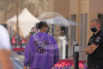 World © Octane Photographic Ltd. Formula 1 – Etihad F1 Grand Prix Abu Dhabi. Mercedes AMG Petronas F1 Team F1 W12 - Lewis Hamilton. Yas Marina Circuit, Abu Dhabi. Thursday 9th December 2021 Paddock.