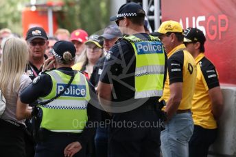 World © Octane Photographic Ltd. Formula 1 – F1 Australian Grand Prix breakdown. Police with fans that are denied entry. Melbourne, Australia. Friday 13th March 2020.