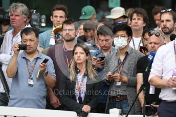 World © Octane Photographic Ltd. Formula 1 - Hungarian GP – the media attending the Friday FIA Special Press Conference. Melbourne, Australia. Friday 13th March 2020.
