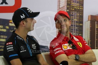 World © Octane Photographic Ltd. Formula 1 – F1 Australian Grand Prix - FIA drivers’ press conference. ROKiT Williams Racing FW43 – Nicholas Latifi and Scuderia Ferrari SF1000 – Sebastian Vettel. Melbourne, Australia. Thursday 12th March 2020.