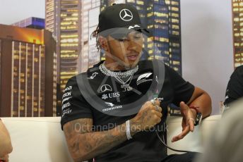 World © Octane Photographic Ltd. Formula 1 – F1 Australian Grand Prix - FIA drivers’ press conference. Mercedes AMG Petronas F1 W11 EQ Performance - Lewis Hamilton. Melbourne, Australia. Thursday 12th March 2020.