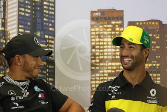 World © Octane Photographic Ltd. Formula 1 – F1 Australian Grand Prix - FIA drivers’ press conference. Mercedes AMG Petronas F1 W11 EQ Performance - Lewis Hamilton and Renault DP World F1 Team RS20 – Daniel Ricciardo. Melbourne, Australia. Thursday 12th March 2020.