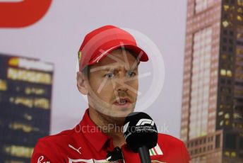 World © Octane Photographic Ltd. Formula 1 – F1 Australian Grand Prix - FIA drivers’ press conference. Scuderia Ferrari SF1000 – Sebastian Vettel. Melbourne, Australia. Thursday 12th March 2020.