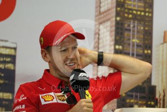 World © Octane Photographic Ltd. Formula 1 – F1 Australian Grand Prix - FIA drivers’ press conference. Scuderia Ferrari SF1000 – Sebastian Vettel. Melbourne, Australia. Thursday 12th March 2020.