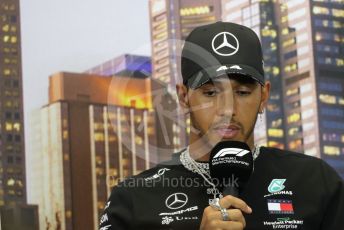World © Octane Photographic Ltd. Formula 1 – F1 Australian Grand Prix - FIA drivers’ press conference. Mercedes AMG Petronas F1 W11 EQ Performance - Lewis Hamilton. Melbourne, Australia. Thursday 12th March 2020.
