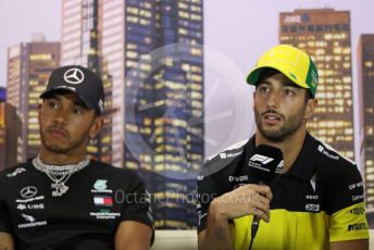 World © Octane Photographic Ltd. Formula 1 – F1 Australian Grand Prix - FIA drivers’ press conference. Mercedes AMG Petronas F1 W11 EQ Performance - Lewis Hamilton and Renault DP World F1 Team RS20 – Daniel Ricciardo. Melbourne, Australia. Thursday 12th March 2020.