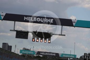 World © Octane Photographic Ltd. Formula 1 – F1 Australian Grand Prix - Setup. Start light gantry. Melbourne, Australia. Wednesday 11th March 2020.