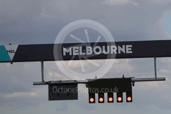 World © Octane Photographic Ltd. Formula 1 – F1 Australian Grand Prix - Setup. Start light gantry. Melbourne, Australia. Wednesday 11th March 2020.