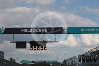 World © Octane Photographic Ltd. Formula 1 – F1 Australian Grand Prix - Setup. Start light gantry. Melbourne, Australia. Wednesday 11th March 2020.
