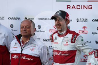 World © Octane Photographic Ltd. Formula 1 – F1 Pre-season Test 1 - Day 1. Alfa Romeo Racing Orlen C39 Reserve Driver – Robert Kubica and Frederic Vasseur – Team Principal. Circuit de Barcelona-Catalunya, Spain. Wednesday 19th February 2020.