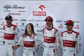 World © Octane Photographic Ltd. Formula 1 – F1 Pre-season Test 1 - Day 1. Alfa Romeo Racing Orlen, Reserve Driver – Robert Kubica, Test Driver – Tata Calderon, Antonio Giovinazzi and Kimi Raikkonen. Circuit de Barcelona-Catalunya, Spain. Wednesday 19th February 2020.