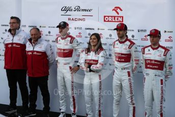 World © Octane Photographic Ltd. Formula 1 – F1 Pre-season Test 1 - Day 1. Frederic Vasseur – Team Principal and CEO of Alfa Romeo Racing Orlen, Reserve Driver – Robert Kubica, Test Driver – Tata Calderon, Antonio Giovinazzi and Kimi Raikkonen. Circuit de Barcelona-Catalunya, Spain. Wednesday 19th February 2020.