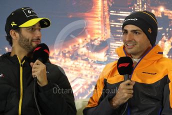 World © Octane Photographic Ltd. Formula 1 – F1 Pre-season Test 2 - Day 1 - Press Conference 1. Renault Sport F1 Team – Daniel Ricciardo and McLaren – Carlos Sainz. Circuit de Barcelona-Catalunya, Spain. Wednesday 26th February 2020.