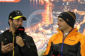 World © Octane Photographic Ltd. Formula 1 – F1 Pre-season Test 2 - Day 1 - Press Conference 1. Renault Sport F1 Team – Daniel Ricciardo and McLaren – Carlos Sainz. Circuit de Barcelona-Catalunya, Spain. Wednesday 26th February 2020.
