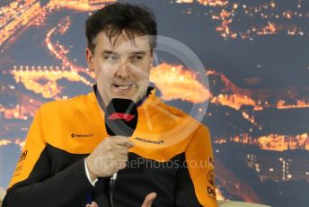 World © Octane Photographic Ltd. Formula 1 – F1 Pre-season Test 2 - Day 1 - Press Conference 1. James Key – Technical Director McLaren. Circuit de Barcelona-Catalunya, Spain. Wednesday 26th February 2020.