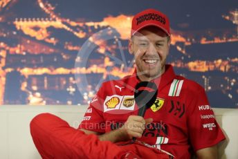 World © Octane Photographic Ltd. Formula 1 – F1 Pre-season Test 2 - Day 1 - Press Conference 2. Scuderia Ferrari – Sebastian Vettel. Circuit de Barcelona-Catalunya, Spain. Wednesday 26th February 2020.