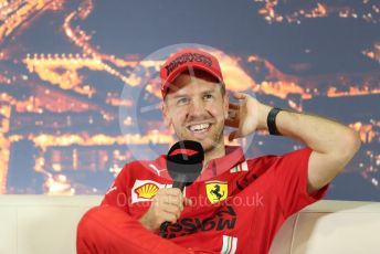 World © Octane Photographic Ltd. Formula 1 – F1 Pre-season Test 2 - Day 1 - Press Conference 2. Scuderia Ferrari – Sebastian Vettel. Circuit de Barcelona-Catalunya, Spain. Wednesday 26th February 2020.