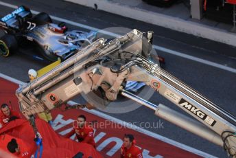 World © Octane Photographic Ltd. Formula 1 – F1 Pre-season Test 1 - Day 3. Scuderia Ferrari SF1000 of Sebastian Vettel is returned to the pits after stopping on track. Circuit de Barcelona-Catalunya, Spain. Friday 21st February 2020.